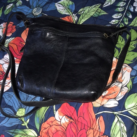 Black leather crossbody - Picture 3 of 4